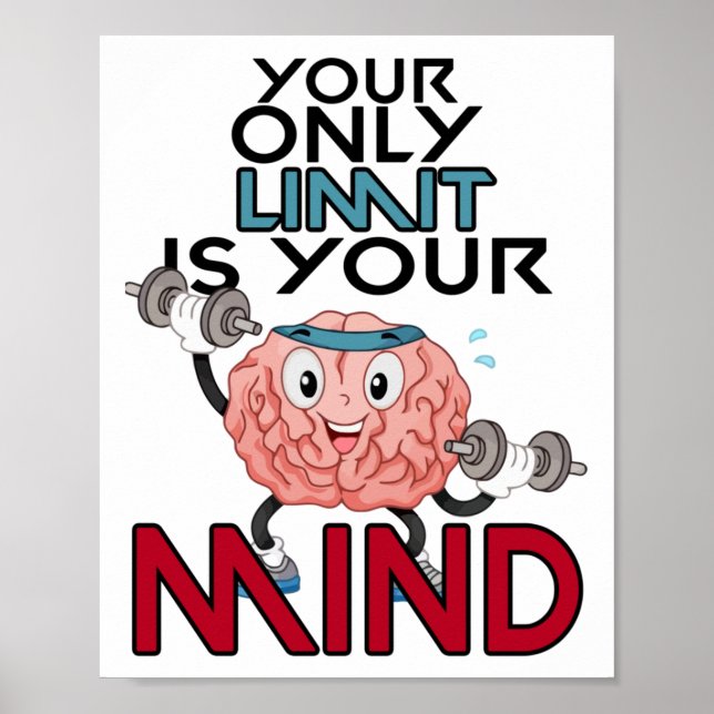Affiche Autocollant Votre Seule Limite Est Votre Esprit  (Devant)