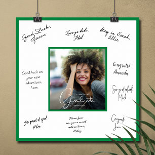 Affiche Autographe de remise de diplôme Bordure verte