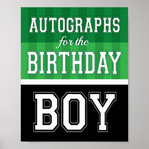 Affiche AUTOGRAPHIES POUR L'ANNIVERSAIRE GARÇON Soccer Sig