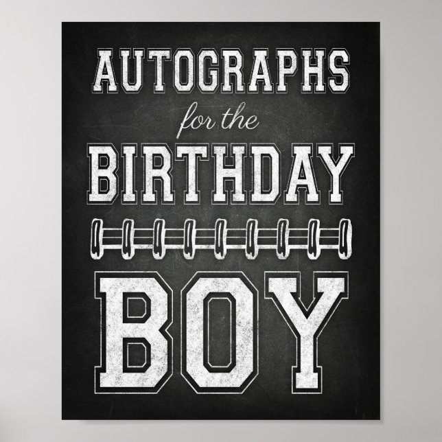 Affiche AUTOGRAPHIES POUR LE GARÇON D'ANNIVERSAIRE Signez  (Devant)