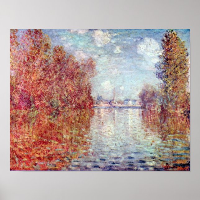 Affiche Automne à Argenteuil par Claude Monet (Devant)