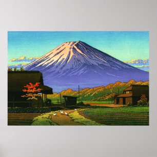 Affiche Automne à Funatsu Mt Fuji Kawase Hasui 1953
