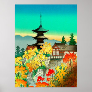 Affiche Automne au temple de Kiyomizu à Kyoto Koyo