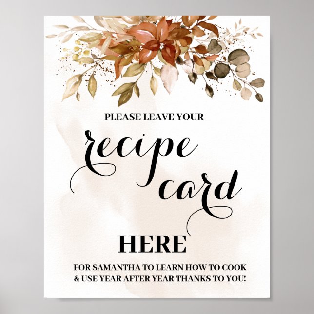 Affiche Automne Automne Eucalyptus Recette Carte Signale (Devant)
