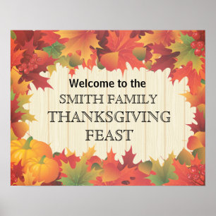 Affiche Automne / Automne / Fête de la famille Thanksgivin