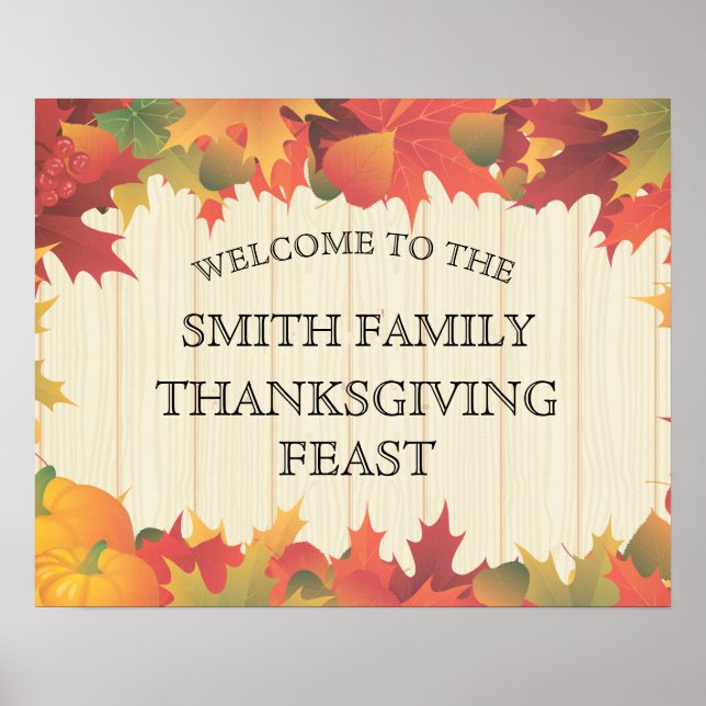 Affiche Automne / Automne / Fête de la famille Thanksgivin (Devant)