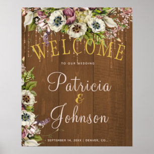 Affiche Automne automne grange rustique bois mariage signe