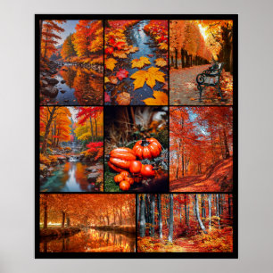 Affiche Automne Automne Paysage Photo Collage Art