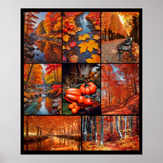 Affiche Automne Automne Paysage Photo Collage Art (Devant)