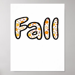 Affiche Automne avec Arrière - plan Citrouille Automne Sai