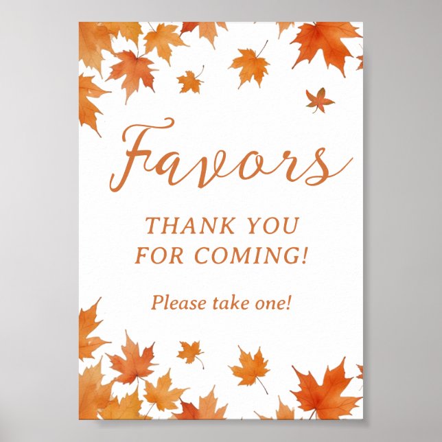 Affiche Automne Baby shower d'automne Favoriser (Devant)
