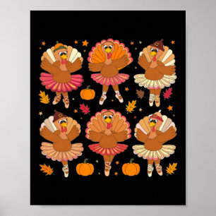 Affiche Automne Ballerinas Danser mignonne Turquie Thanksg