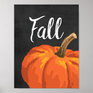 Affiche Automne - Blackboard Thanksgiving Citrouille
