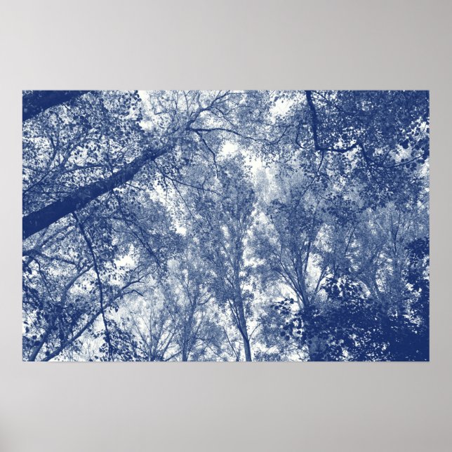 Affiche Automne Bleu - Effet Cyanotype (Devant)