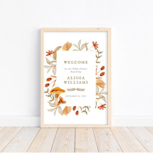 Affiche Automne Botanique Whimsy Baby shower d'automne Bie