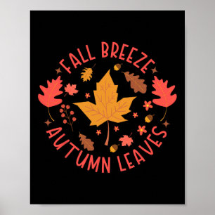 Affiche Automne Breeze Automne Feuilles D'Érable Mignonnes