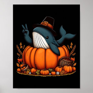 Affiche Automne Citrouille Automne Baleine d'automne Thank