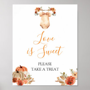 Affiche Automne Citrouille Floral Vêtements de bébé L'amou