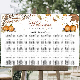 Affiche Automne Citrouille Mariage botanique 18 Table Sièg