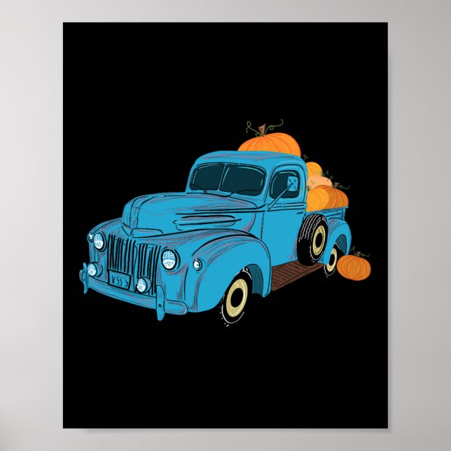 Affiche Automne Citrouille Récolte Temps Vieux Récolte Cam (Devant)