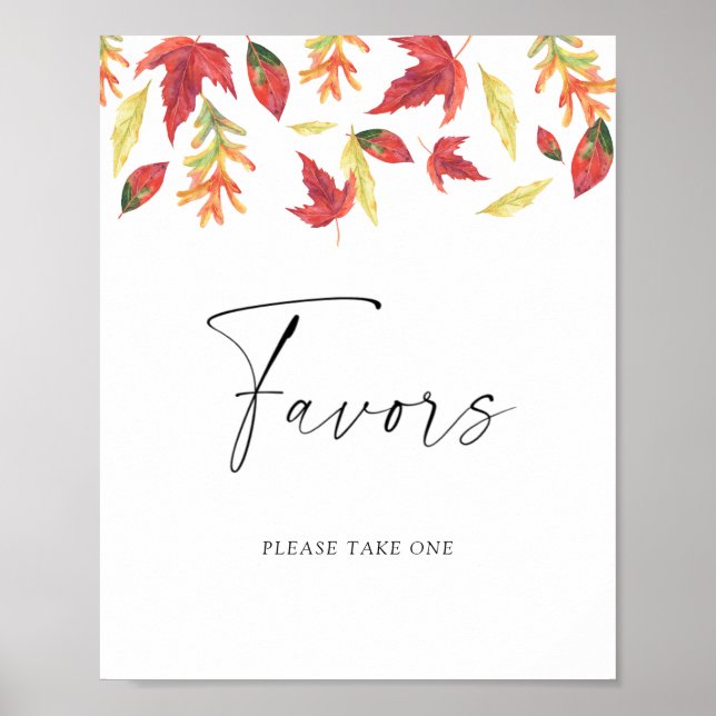 Affiche Automne couleur automne feuille Faveurs (Devant)