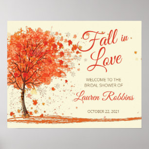 Affiche Automne dans l'amour Automne Fête des mariées Affi