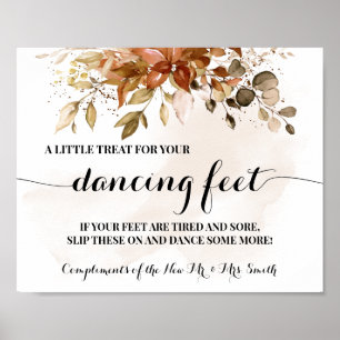 Affiche Automne Danser Pieds Signal Flip Flops Mariage