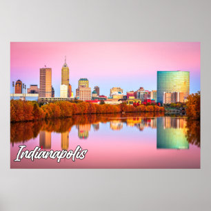 Affiche Automne En Indianapolis, Indiana, États-Unis