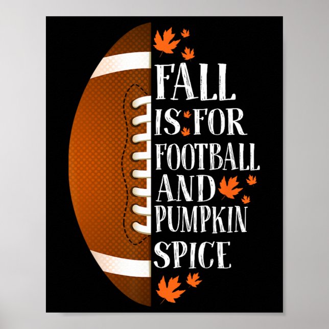 Affiche Automne Est Pour Football Et Citrouille Spice Jeu  (Devant)