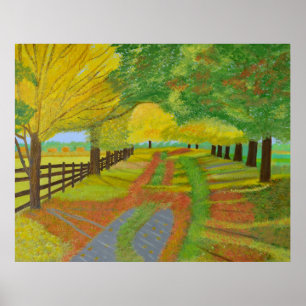Affiche Automne Fallen Feuilles