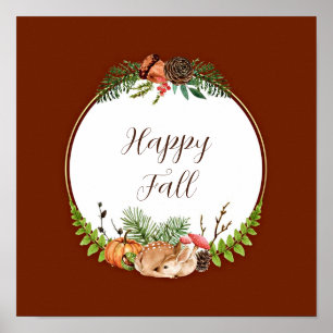 Affiche Automne fawn et nature avec texte personnalisable