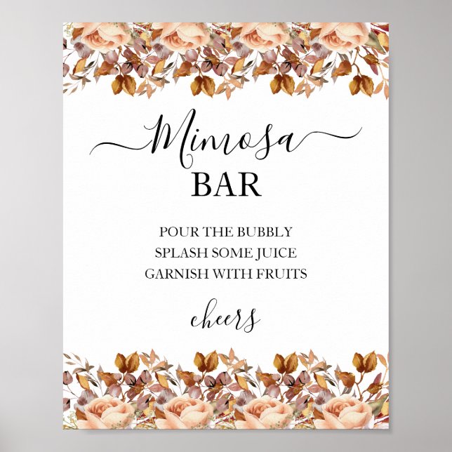 Affiche Automne Feuilles Russe Pays Boho Mariage (Devant)