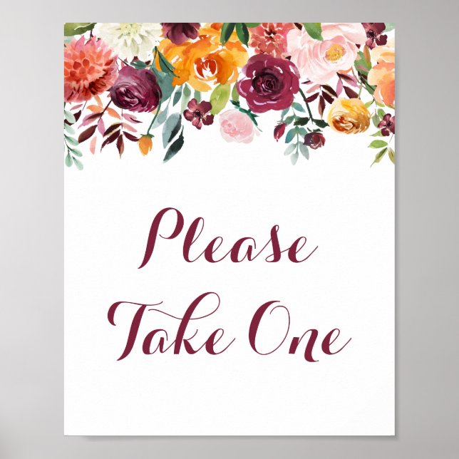 Affiche Automne Fleur S'Il Vous Plaît Prendre Un Signet Po (Devant)