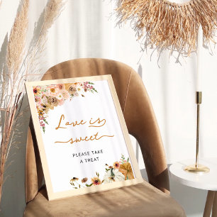 Affiche Automne Floral Citrouille Fête des mariées L'amour