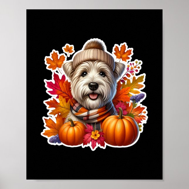 Affiche Automne Glen Of Imaal Terrier Ter Propriétaire De  (Devant)