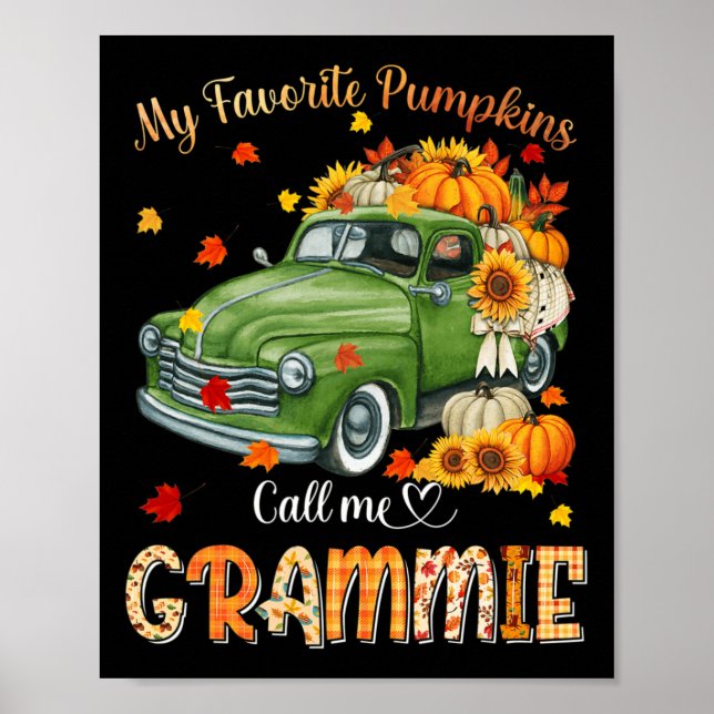 Affiche Automne Halloween Automne Mon Citrouille préféré A (Devant)