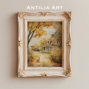 Affiche Automne Marcher Canard Peinture Automne Maison de
