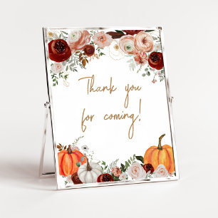 Affiche Automne Marsala Bourgogne Citrouille Merci pour ve