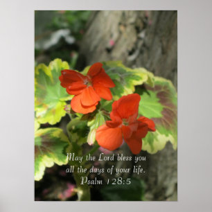 Affiche Automne Orange Geraniums ~ Psaume 128:5