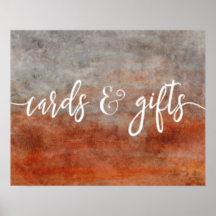 Affiche Automne Orange Grey Cartes de Mariage & Cadeaux