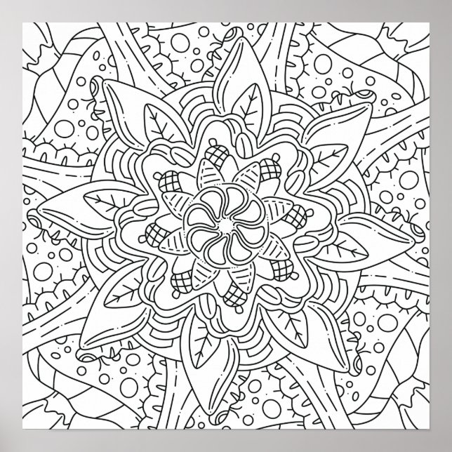 Affiche Automne paisible : coloriage de forêt (Devant)