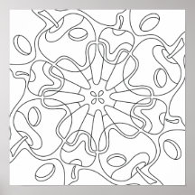 Automne paisible : coloriage de pommes abstraites