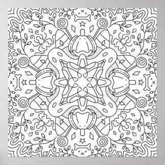 Affiche Automne paisible : coloriage magique d'Halloween