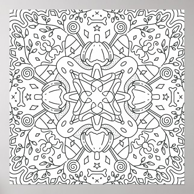 Affiche Automne paisible : coloriage magique d'Halloween (Devant)