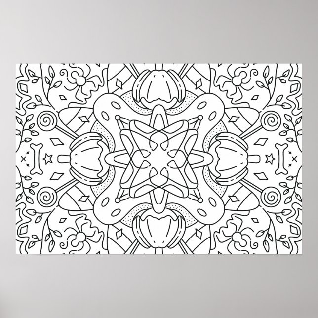 Affiche Automne paisible : Halloween coloriage magique (Devant)