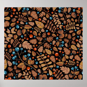 Affiche Automne Plantes d'hiver : Motif Vintage
