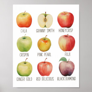 Affiche Automne Pomme cueillir Apple Orchard Boho Farm Fes
