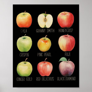 Affiche Automne Pomme cueillir Apple Orchard Boho Farm Fes