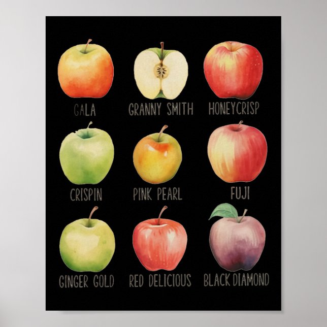 Affiche Automne Pomme cueillir Apple Orchard Boho Farm Fes (Devant)
