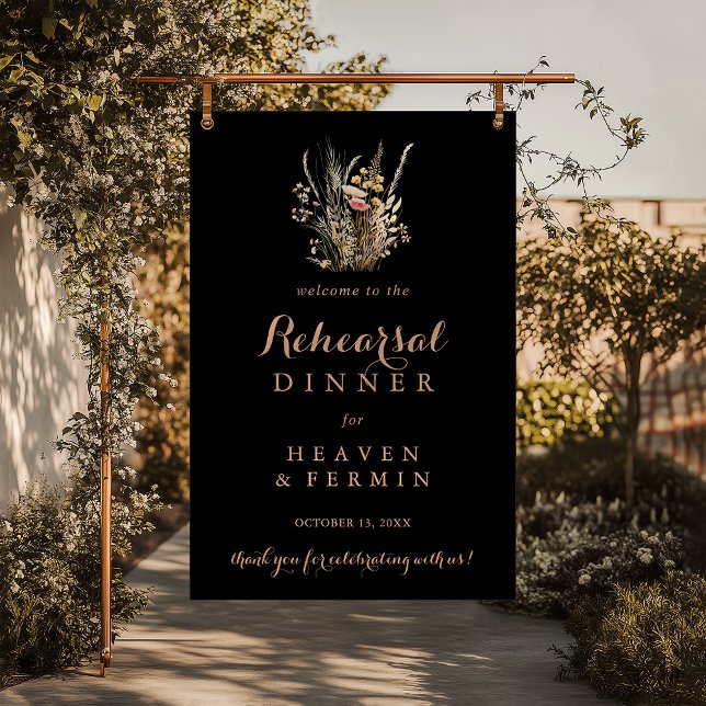 Affiche Automne Pré Wild Floral Dîner de répétition Bienve (Créateur téléchargé)